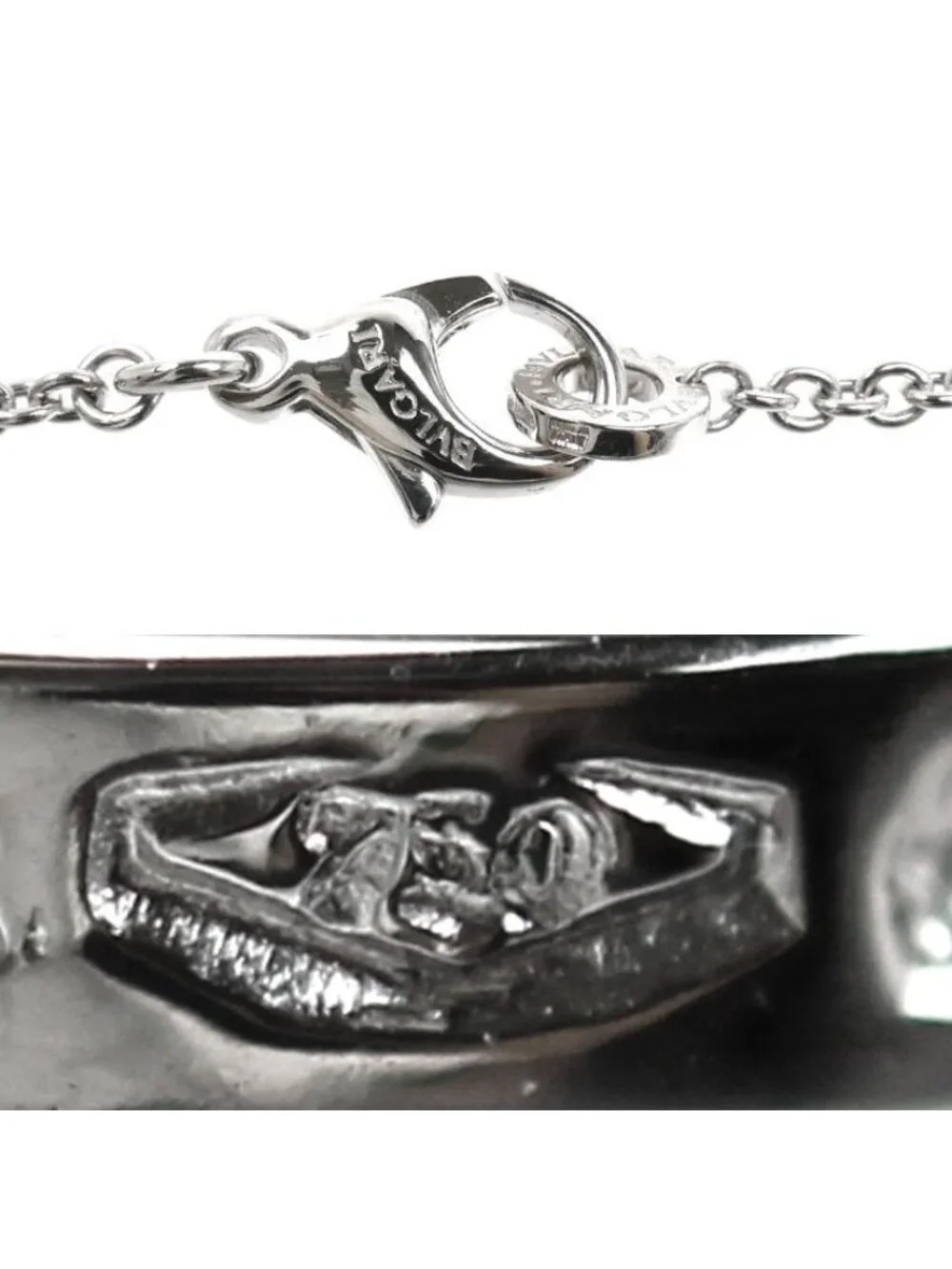 Bvlgari 18k White Gold Astrale Cerchi Necklace Diamond 38 41 44 47 Vintage